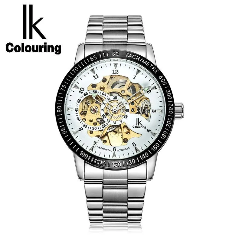 IK Colouring Religios Masculino Silver Steel Band Golden Skeleton Fancy Blue Glass Automatic Mechanical Wristwatch Relojes Hombr
IK Colouring Religios Masculino Silver Steel Band Golden Skeleton Fancy Blue Glass Automatic Mechanical Wristwatch Relojes Hombr