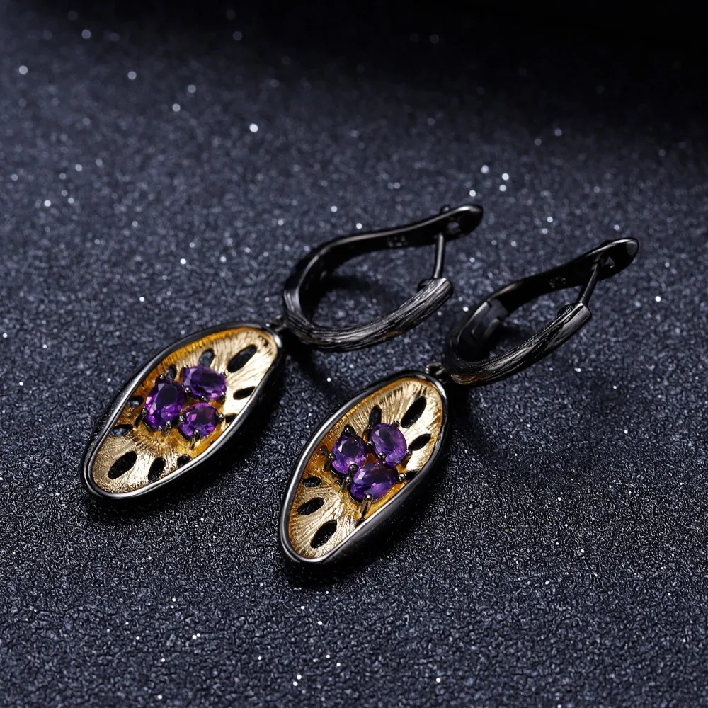 GEM'S BALLET 925 Sterling Silver Handmade Honeycomb Ring Earrings Jewelry Sets 2.55Ct Natural Amethyst Fine Jewelry For Women
GEM'S BALLET 925 Sterling Silver Handmade Honeycomb Ring Earrings Jewelry Sets 2.55Ct Natural Amethyst Fine Jewelry For Women