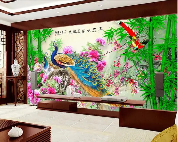 3d room wallpaper custom mural non-woven wall sticker 3d The peacock painting of flowers and bamboo photo wallpaper for walls 3d
3d room wallpaper custom mural non-woven wall sticker 3d The peacock painting of flowers and bamboo photo wallpaper for walls 3d