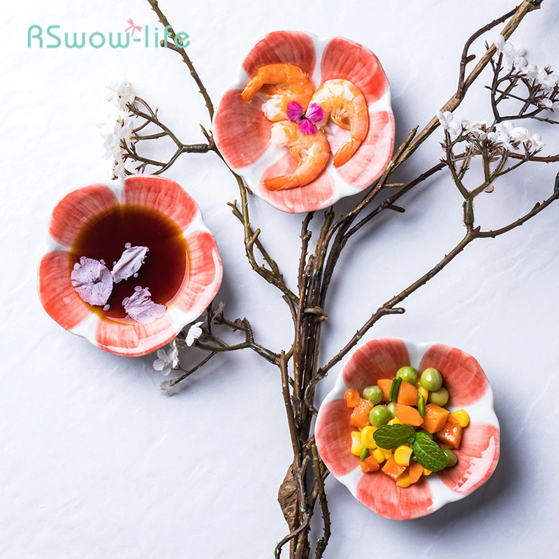 Creative Flower-Shaped Ceramic Taste Plate Japanese Cherry Blossom Dip Small Plate Hot Pot Snack Seasoning in Home Restaurant
Creative Flower-Shaped Ceramic Taste Plate Japanese Cherry Blossom Dip Small Plate Hot Pot Snack Seasoning in Home Restaurant