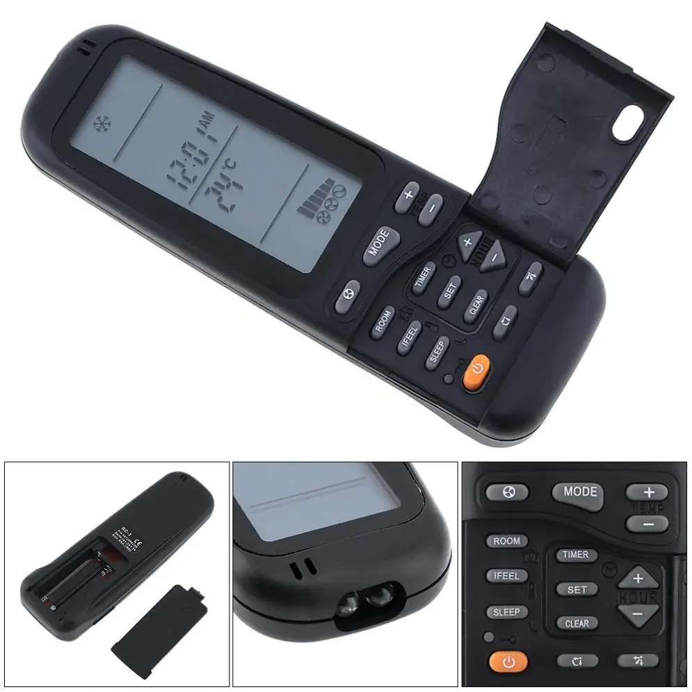 Black Universal LCD Air Conditioner Remote Control for Airwell Emailair Electra RC-3 / RC-4 / RC-7 / WMZ / 12ST
Black Universal LCD Air Conditioner Remote Control for Airwell Emailair Electra RC-3 / RC-4 / RC-7 / WMZ / 12ST