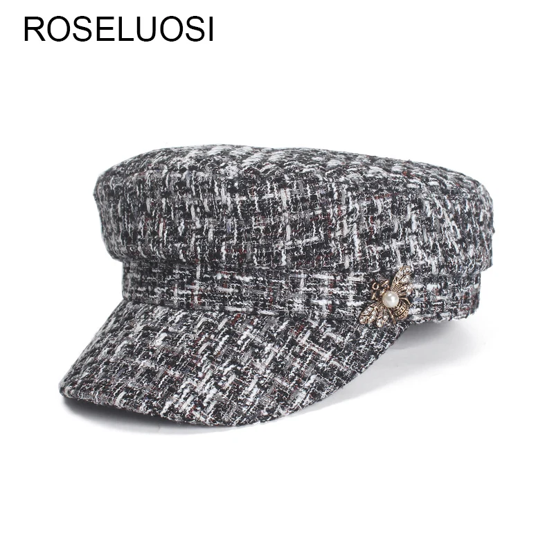 Женские шапки в стиле милитари ROSELUOSI модные на осень и зиму|Женские военные шляпы|