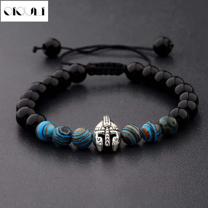 OIQUEI 2020 Pulseira Masculina 8mm Onyx Stone Spartan Helmet Bead Woven Braided Bracelets Fashion Energy Yoga Bracelets For Men
OIQUEI 2020 Pulseira Masculina 8mm Onyx Stone Spartan Helmet Bead Woven Braided Bracelets Fashion Energy Yoga Bracelets For Men