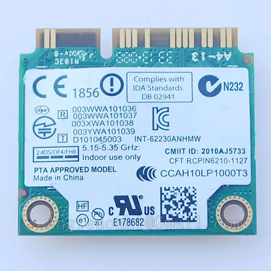 Dual Band 300Mbps 62230ANHMW Advanced-N 6230 2.4G/5G WiFi+BT3.0 Combo Half Mini PCI-e Bluetooth Wireless Wifi Card for dell
Dual Band 300Mbps 62230ANHMW Advanced-N 6230 2.4G/5G WiFi+BT3.0 Combo Half Mini PCI-e Bluetooth Wireless Wifi Card for dell