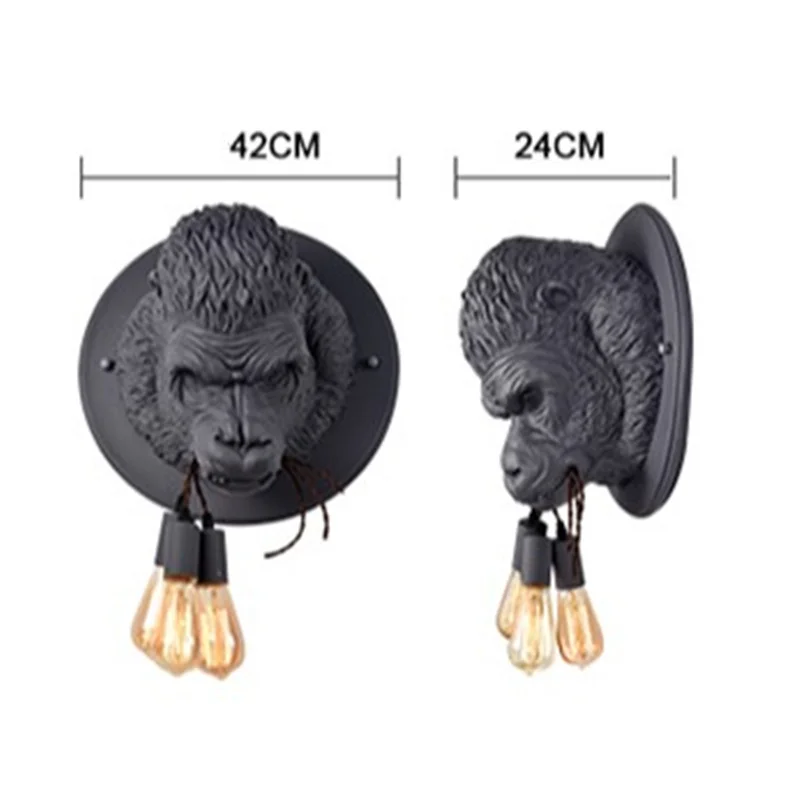 Resin Gorilla Ape Wall Lamps Modern Simple Wall Light Fixtures for Home Decor Loft Industrial Bedroom E27 Bedside Lamp Wall Art
Resin Gorilla Ape Wall Lamps Modern Simple Wall Light Fixtures for Home Decor Loft Industrial Bedroom E27 Bedside Lamp Wall Art