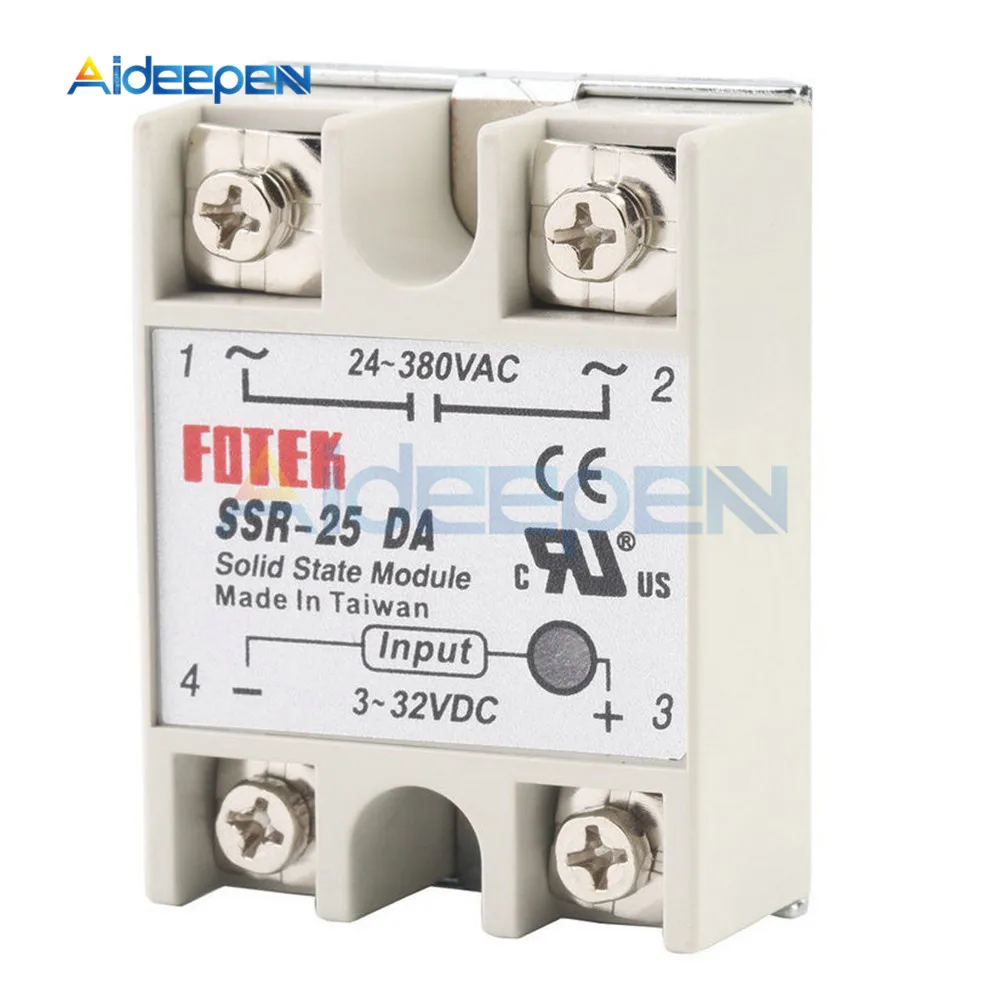 Solid State Relay Module SSR-25DA 25A 3-32V DC to 24-380V AC SSR 25DA Solid State Power Supply Relay Board
Solid State Relay Module SSR-25DA 25A 3-32V DC to 24-380V AC SSR 25DA Solid State Power Supply Relay Board