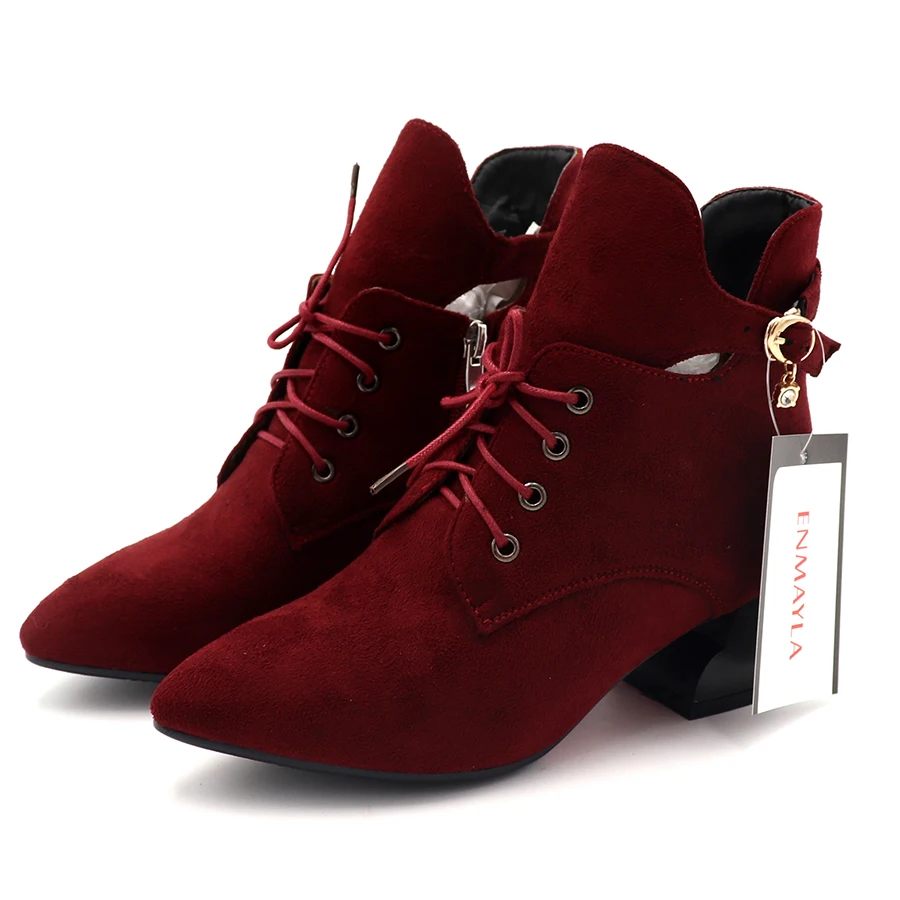 ENMAYER 2020 Solid Buckle Boots Pointed Toe PU Square Heel Basic Shoes Spring/Autumn Women Dating Fashion Plus Size Boots CR687
ENMAYER 2020 Solid Buckle Boots Pointed Toe PU Square Heel Basic Shoes Spring/Autumn Women Dating Fashion Plus Size Boots CR687