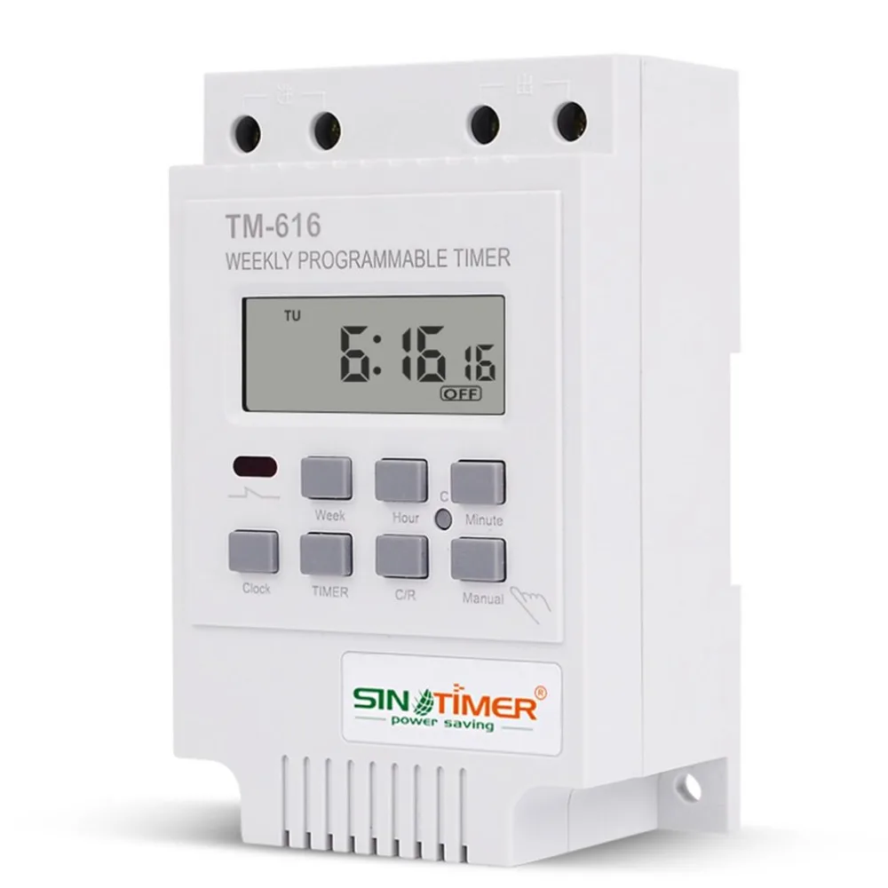 SINOTIMER TM616W 2 30A 220 в электронный Еженедельный программируемый цифровой реле времени