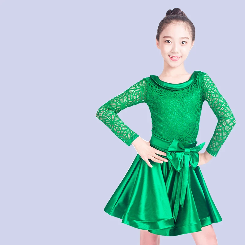 Latin Dance Costume Girls Red/Green/Black Long Sleeve Practice Clothes Professional Rumba/Tango Competition Costume DQL1326
Latin Dance Costume Girls Red/Green/Black Long Sleeve Practice Clothes Professional Rumba/Tango Competition Costume DQL1326
