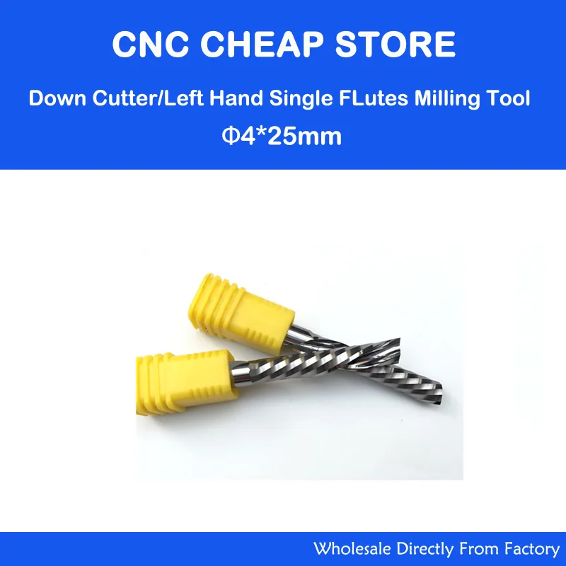 2pcs AAA SHK 4mm CEL 25mm left hand down cutter one spiral single flute CNC router bits plastic pvc acrylic MDF woodworking bit
2pcs AAA SHK 4mm CEL 25mm left hand down cutter one spiral single flute CNC router bits plastic pvc acrylic MDF woodworking bit