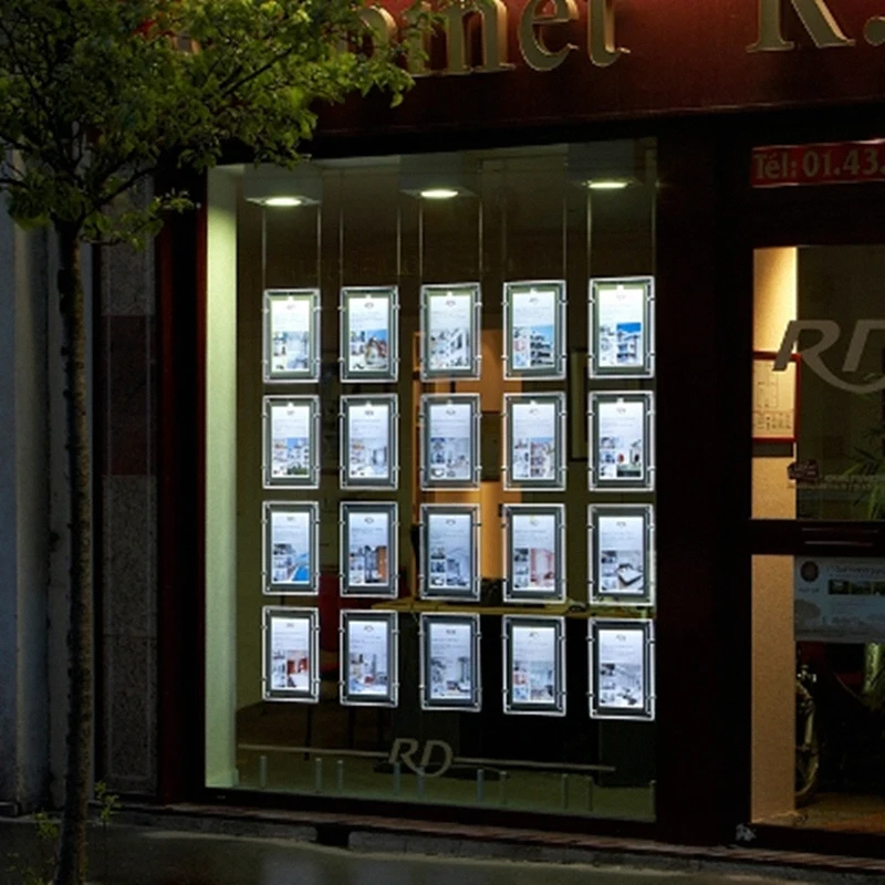20PCS/lot Real Estate Agent / Travel Agent Window Hanging Acrylic LED Display Poster Frame A4 Light Boxes
20PCS/lot Real Estate Agent / Travel Agent Window Hanging Acrylic LED Display Poster Frame A4 Light Boxes