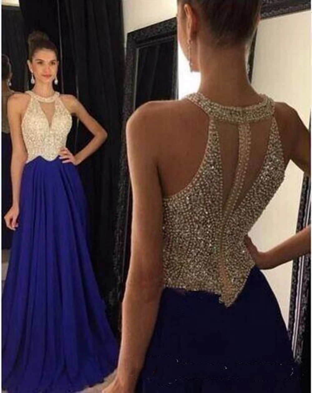 2021 V Neck Charming Long Evening Dresses Beaded Sleeveless Chiffon Formal Prom Gowns Sweep Train Custom Made Special Occasion
2021 V Neck Charming Long Evening Dresses Beaded Sleeveless Chiffon Formal Prom Gowns Sweep Train Custom Made Special Occasion