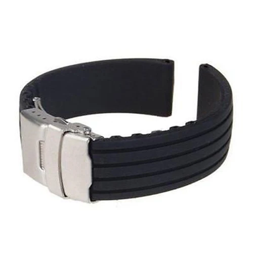 Fashion Waterproof Striped Silicone Watch Strap Deployment Buckle Watchband
Fashion Waterproof Striped Silicone Watch Strap Deployment Buckle Watchband