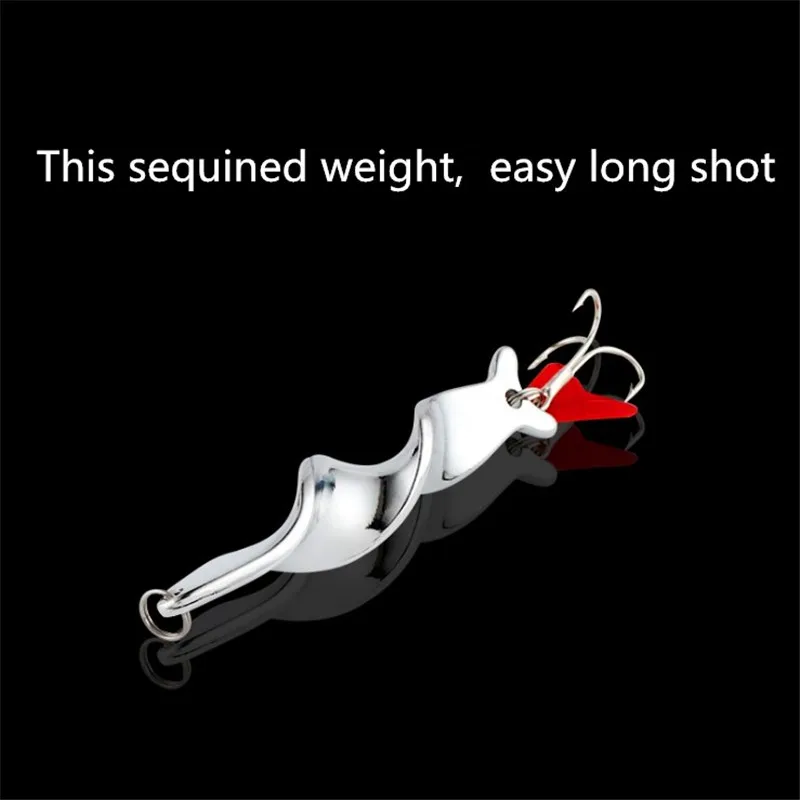 1Pcs Spoon Fishing Lure 10g14g21g28g Metal Sequins Artificial bait Spinnerbait Treble Hook Hard Lures tackle | Спорт и развлечения
