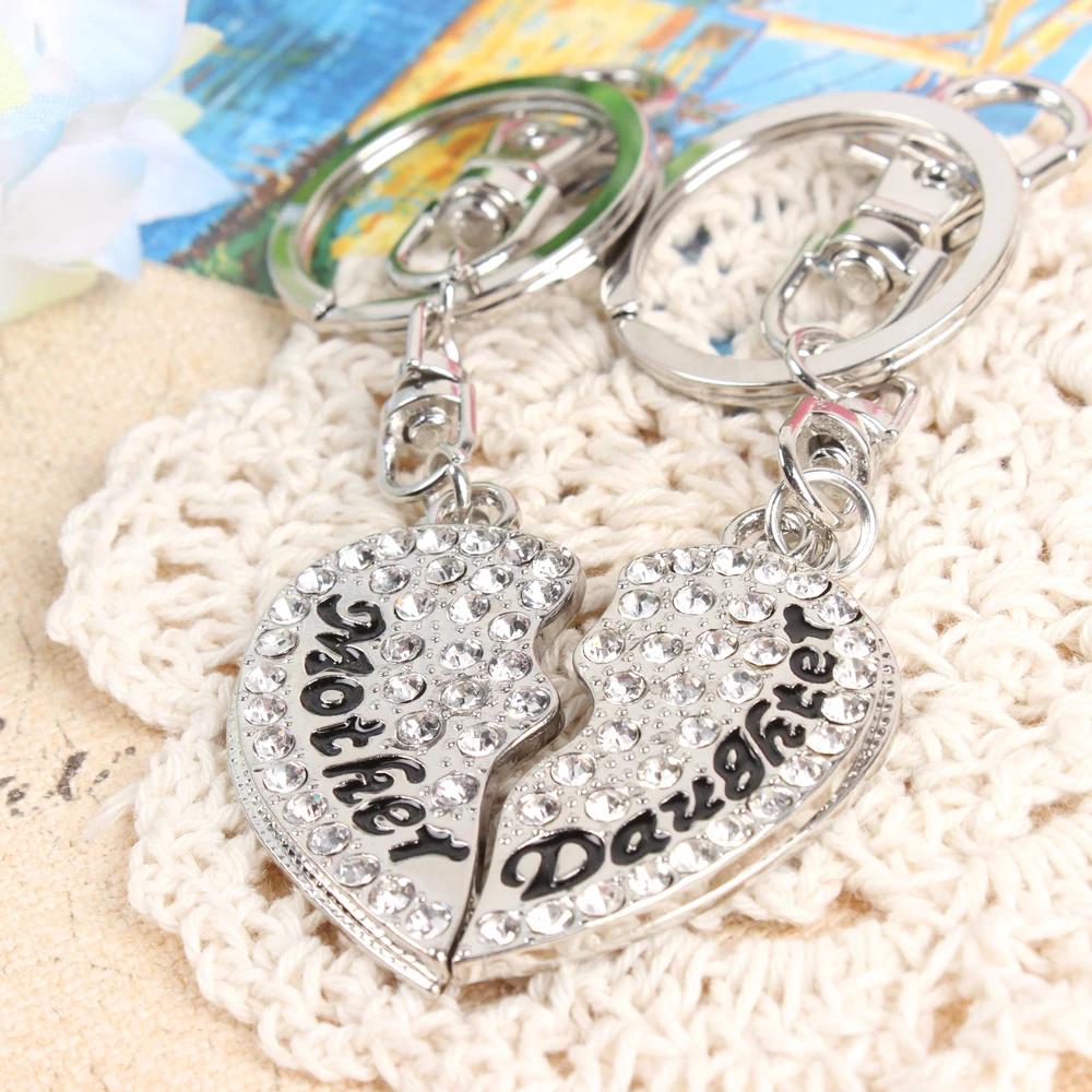 2 PCS Mother & Daughter Love Heart Crystal Silver Charm Pendant Purse Bag Car Key Ring Chain Creative Fashion Gift
2 PCS Mother & Daughter Love Heart Crystal Silver Charm Pendant Purse Bag Car Key Ring Chain Creative Fashion Gift