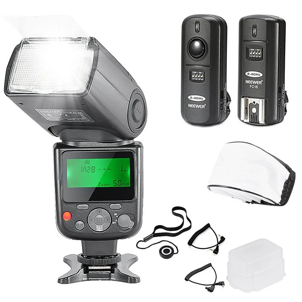 Набор вспышек Neewer NW670 для Canon DSLR:(1) вспышка с ЖК-экраном +(1) беспроводной триггер 2,4 ГГц +(1) жесткий и мягких рассеивателя для вспышки
Набор вспышек Neewer NW670 для Canon DSLR:(1) вспышка с ЖК-экраном +(1) беспроводной триггер 2,4 ГГц +(1) жесткий и мягких рассеивателя для вспышки