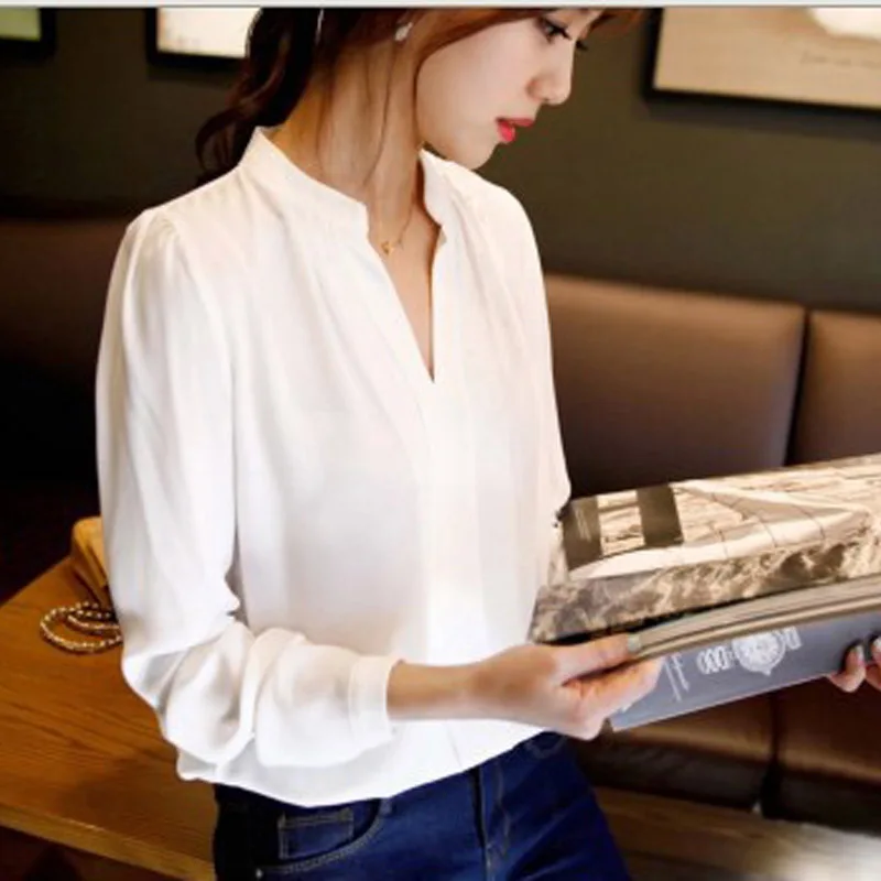 wholesale spring womens chiffon blouse ladies white elegant v-neck long sleeve chiffon shirt female office shirts plus DL1803
wholesale spring womens chiffon blouse ladies white elegant v-neck long sleeve chiffon shirt female office shirts plus DL1803