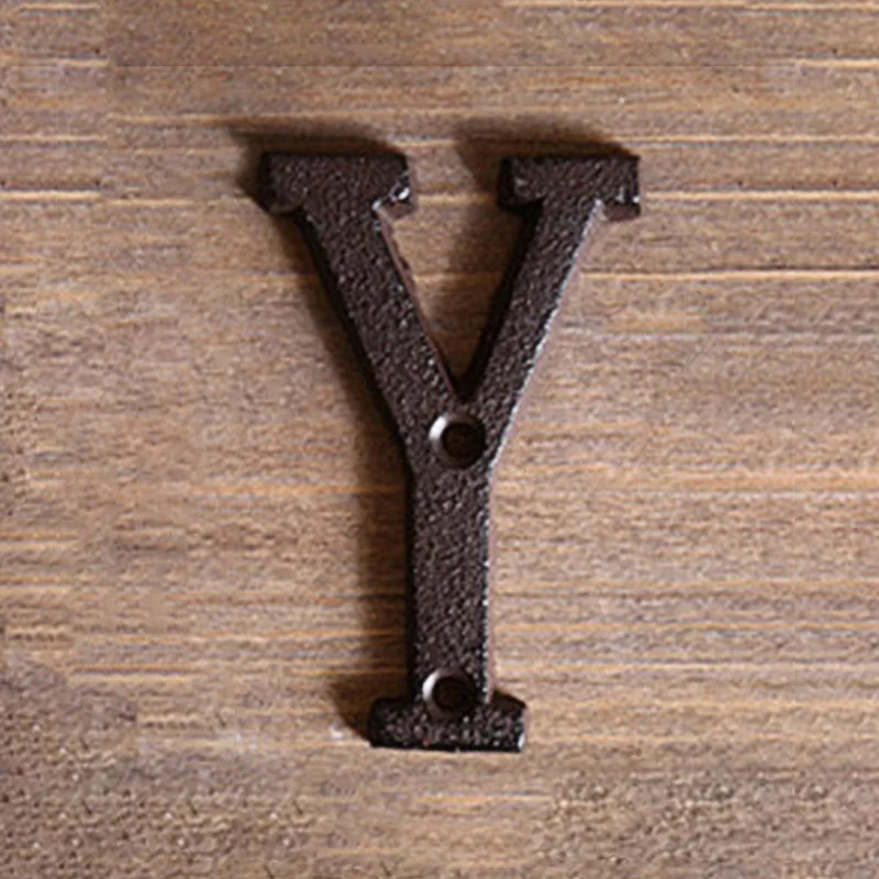HOT Metal Letters Numbers Cast Iron Decoration House Sign Doorplate DIY Cafe Wall NDS66