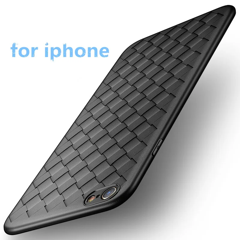Роскошный Плетеный дышащий мягкий силиконовый чехол для iphone 6 7 полный 6s 8 plus X