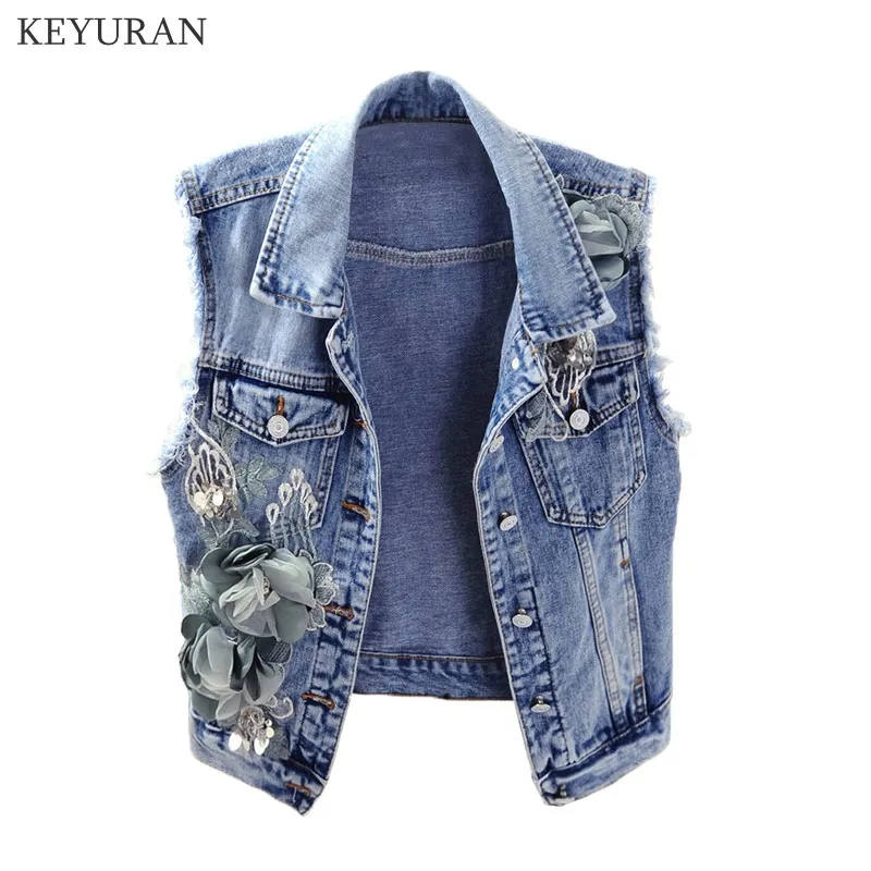 Spring New Women Basic Denim Vest Coat Fashion 3D Flower Embroidery Sleeveless Jeans Vest Jacket Tops Loose Cowboy Waistcoat
Spring New Women Basic Denim Vest Coat Fashion 3D Flower Embroidery Sleeveless Jeans Vest Jacket Tops Loose Cowboy Waistcoat