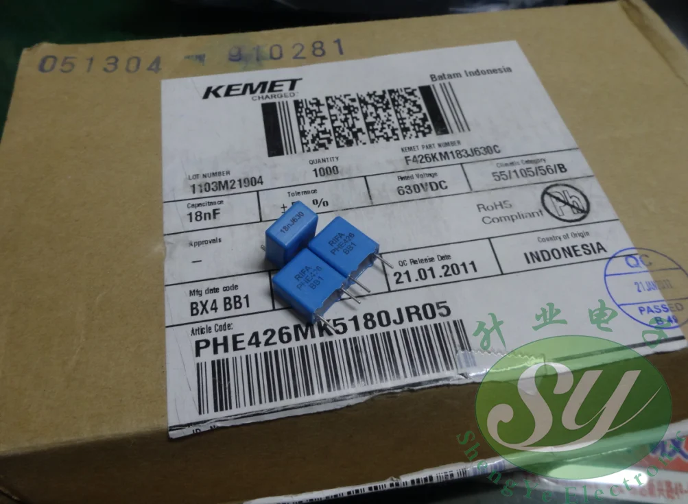 Новая пленка 2019, горячая Распродажа, 10 шт./30 шт. RIFA PHE426MK5180J, 0,018 мкФ/630 в, 18 НФ, 183, конденсатор, бесплатная доставка
Новая пленка 2019, горячая Распродажа, 10 шт./30 шт. RIFA PHE426MK5180J, 0,018 мкФ/630 в, 18 НФ, 183, конденсатор, бесплатная доставка