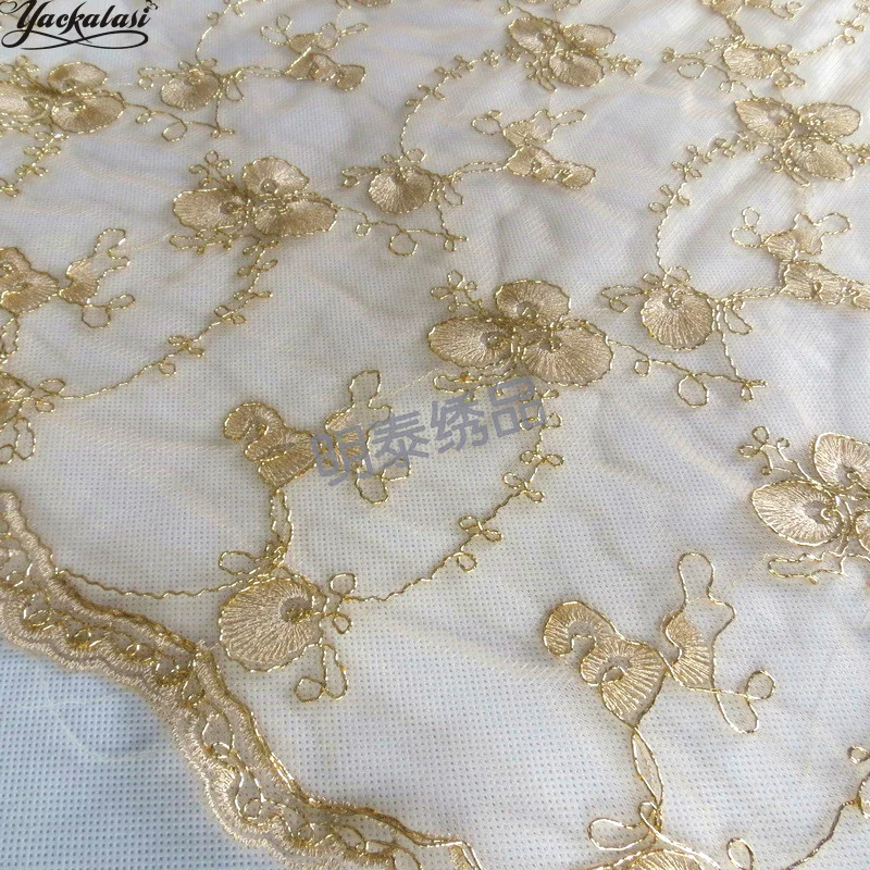 Gold Champagne Lace Fabrics 3D Floral Gold Embroidery Lace Trims Fabric Women's Dress Cloth 120cm
Gold Champagne Lace Fabrics 3D Floral Gold Embroidery Lace Trims Fabric Women's Dress Cloth 120cm