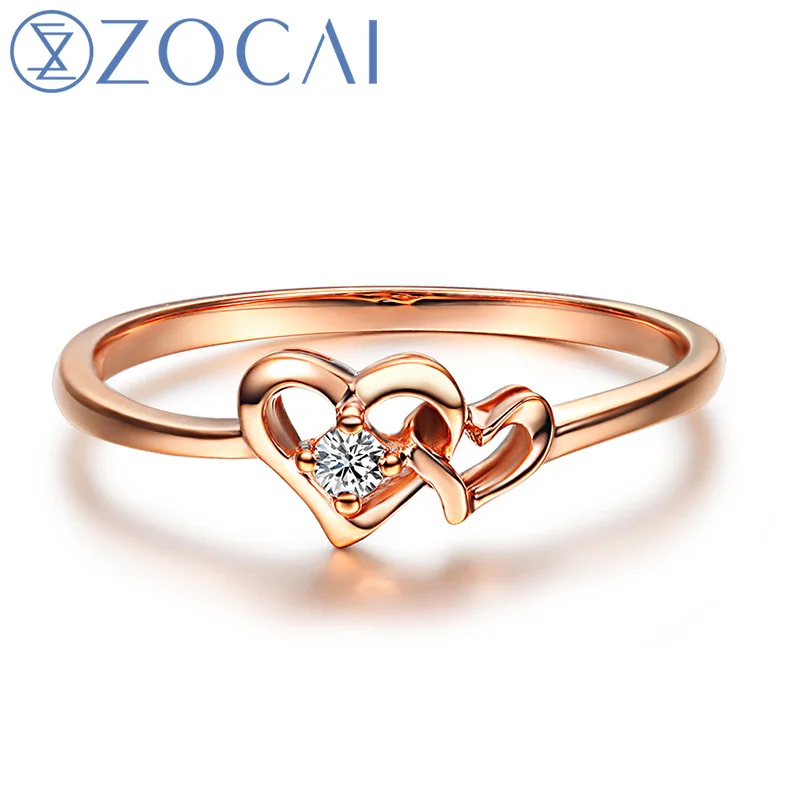 ZOCAI BRAND 100% NATURAL GENUINE HEART SHAPE DIAMOND RING 0.03 CT DIAMOND 18K ROSE GOLD W02162
ZOCAI BRAND 100% NATURAL GENUINE HEART SHAPE DIAMOND RING 0.03 CT DIAMOND 18K ROSE GOLD W02162