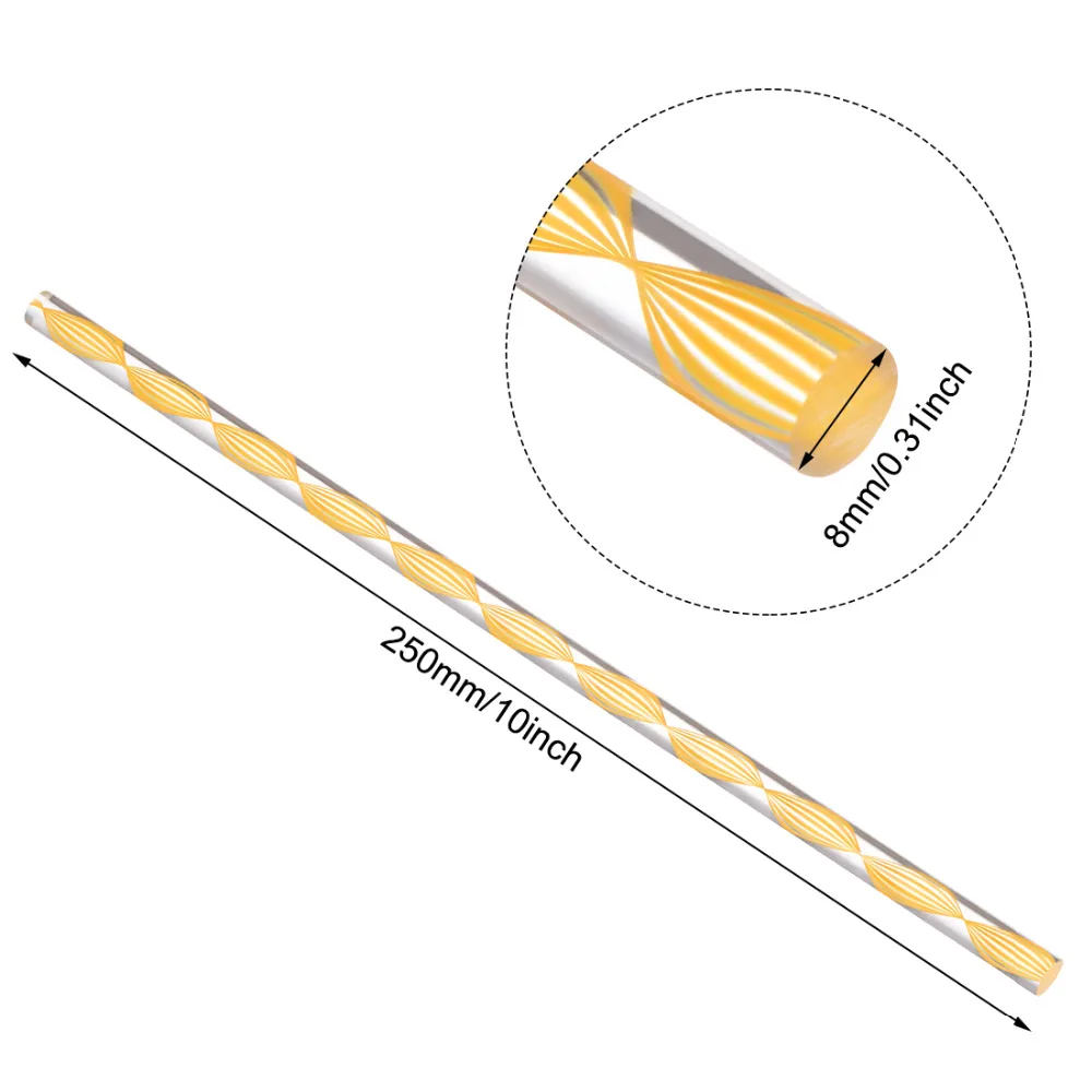 Uxcell New Hot 2 Pcs 8mmx250mm Yellow/Dark Blue/Green/Dark Purple Straight/Spiral Line Solid Acrylic Round Rod PMMA Wand
Uxcell New Hot 2 Pcs 8mmx250mm Yellow/Dark Blue/Green/Dark Purple Straight/Spiral Line Solid Acrylic Round Rod PMMA Wand