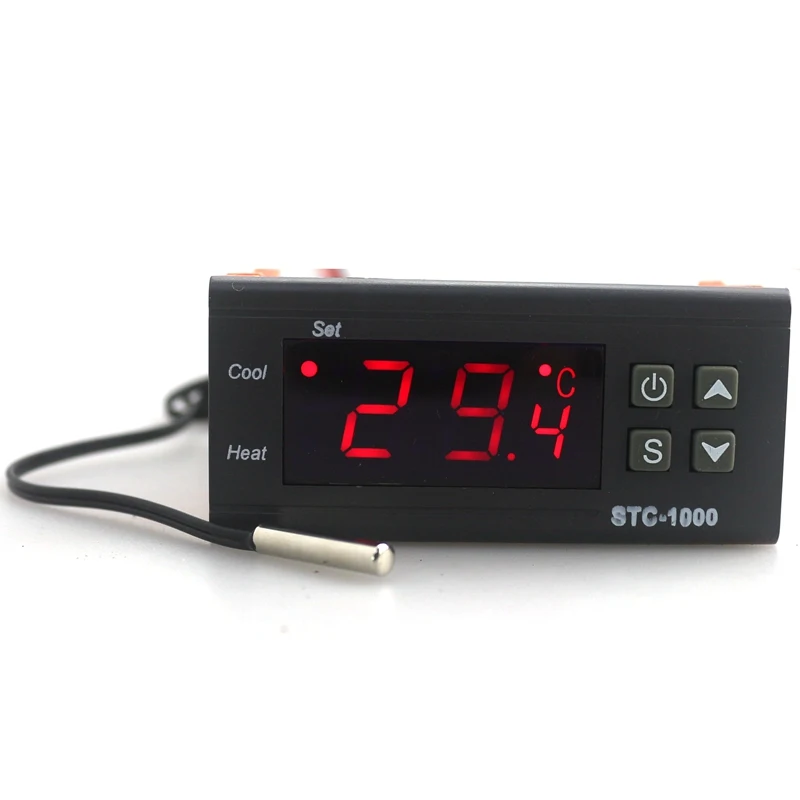 Цифровой регулятор температуры 10А/AC с ЖК дисплеем STC 1000 датчиком 1 м термостат