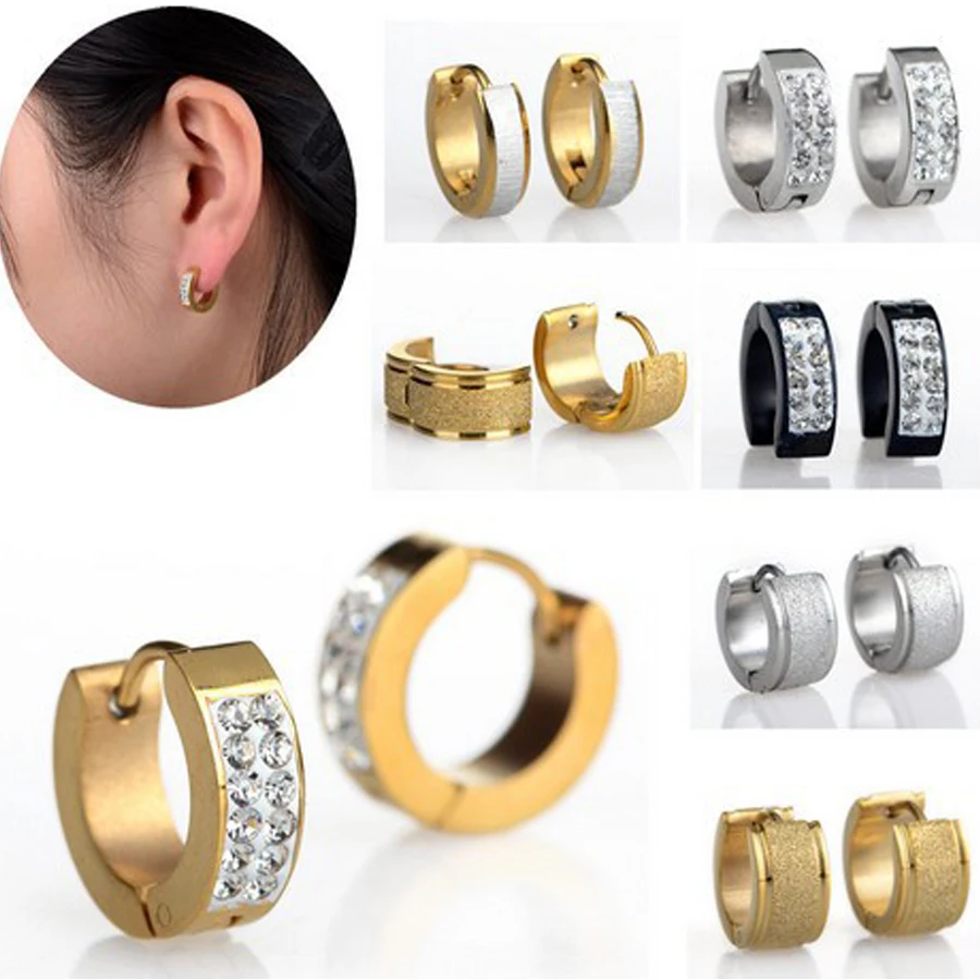 Cool Crystal 316L Stainless Steel Hoop Huggies Earrings Gauges Hot Punk Men Women Gold Silver Plated Chic Jewelry Drop Ship
Cool Crystal 316L Stainless Steel Hoop Huggies Earrings Gauges Hot Punk Men Women Gold Silver Plated Chic Jewelry Drop Ship