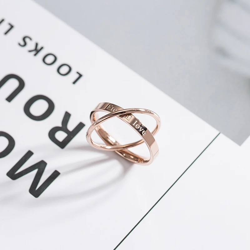 YUN RUO Letters Double Circle Ring Rose Gold Color Fashion Titanium Steel Jewelry Wedding Gift Woman Never Fade High Quality
YUN RUO Letters Double Circle Ring Rose Gold Color Fashion Titanium Steel Jewelry Wedding Gift Woman Never Fade High Quality