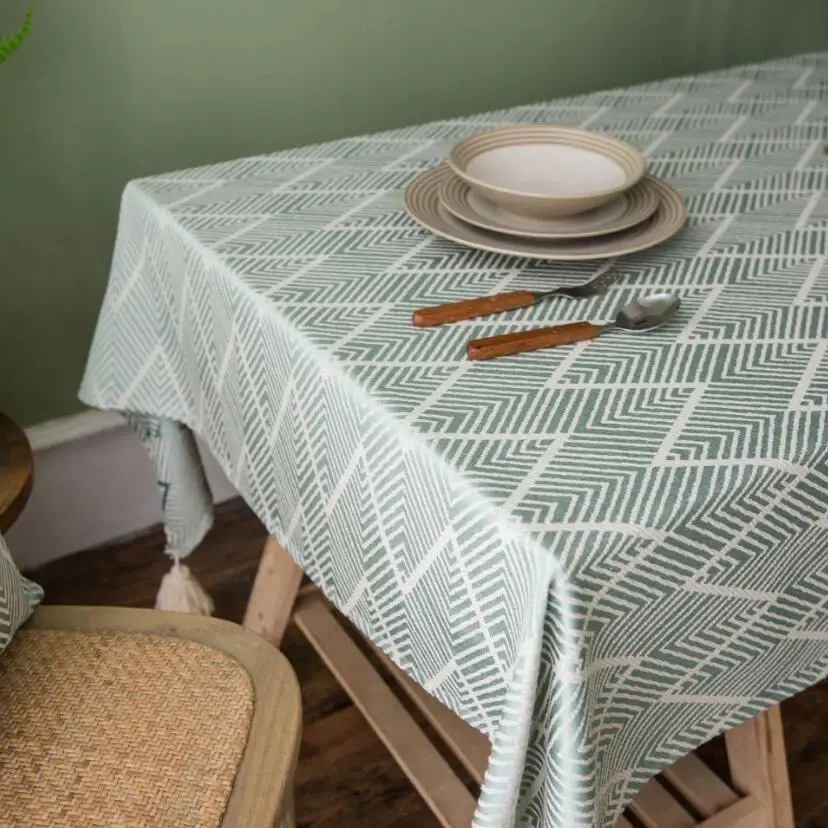 Vintage Geometric Waves Jacquard Table Cloth Rectangular Blue Yellow Green Dining Table Cover with Tassel Home Decor Obrus ZC062
Vintage Geometric Waves Jacquard Table Cloth Rectangular Blue Yellow Green Dining Table Cover with Tassel Home Decor Obrus ZC062