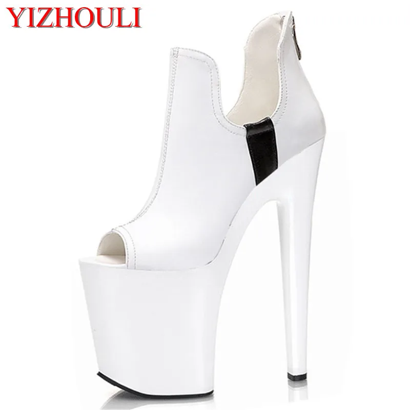 

Fish mouth single shoe 20 cm hit wedding banquet using shoes, model pole dancing show runway high heels