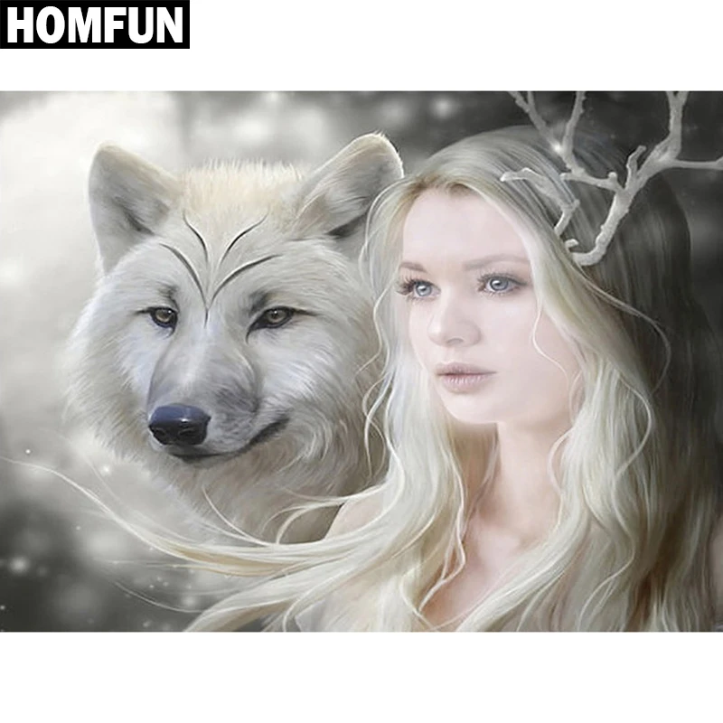 HOMFUN Full Square/Round Drill 5D DIY Diamond Painting "Wolf woman" Embroidery Cross Stitch 5D Home Decor Gift
HOMFUN Full Square/Round Drill 5D DIY Diamond Painting "Wolf woman" Embroidery Cross Stitch 5D Home Decor Gift