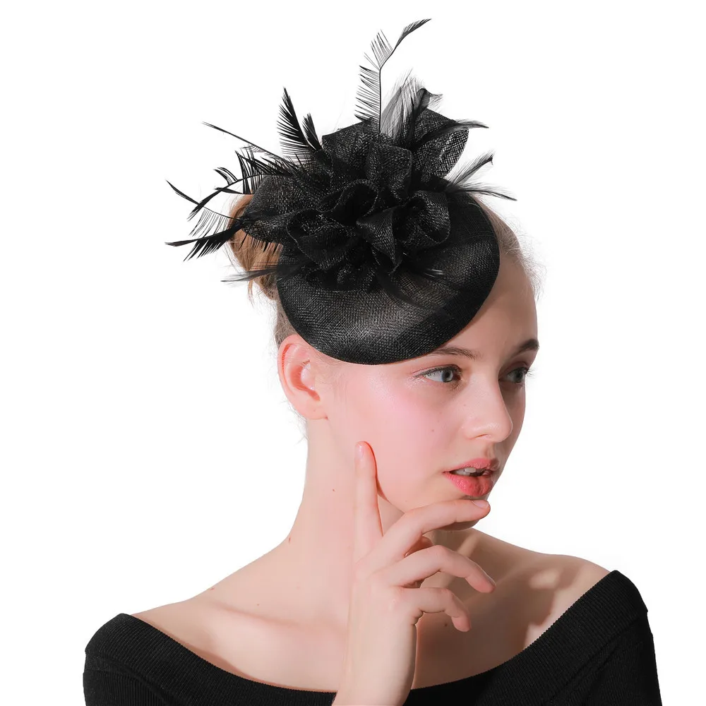 Women Elegant Wedding Party Hair Fascinator Hats Navy Red Black Vintage Fedora Hat Sinamay Headpiece Nice Bride Married Headwear
Women Elegant Wedding Party Hair Fascinator Hats Navy Red Black Vintage Fedora Hat Sinamay Headpiece Nice Bride Married Headwear