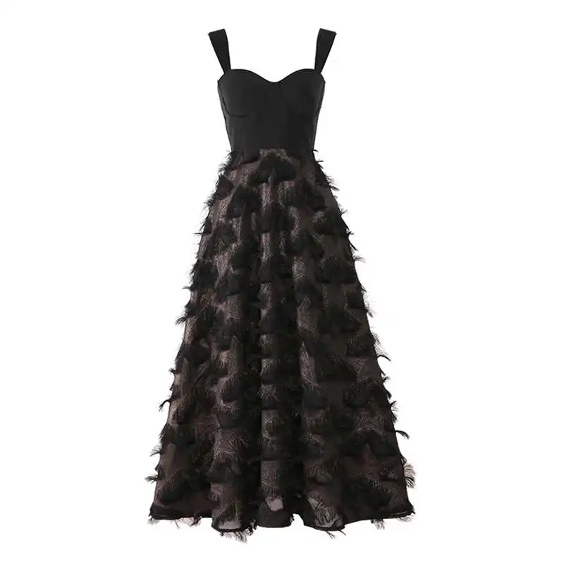 Elegant Sexy Strapless Tassel Long Party Dress 2019 Women Summer V-neck Sleeveless Pleated Maxi Dress Black
Elegant Sexy Strapless Tassel Long Party Dress 2019 Women Summer V-neck Sleeveless Pleated Maxi Dress Black