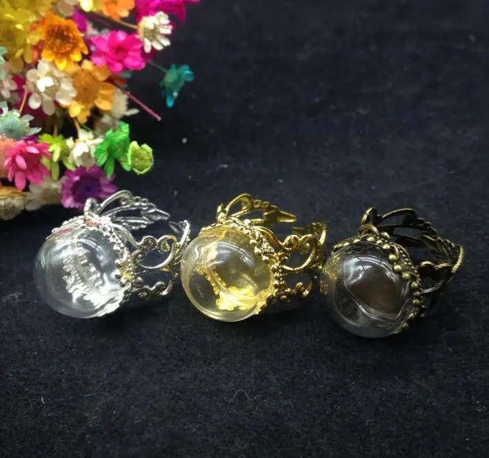 50sets/lot 15mm half ball glass globe with ring findings set glass bottle vial ring handmade jewelry glass bubble charm diy gift
50sets/lot 15mm half ball glass globe with ring findings set glass bottle vial ring handmade jewelry glass bubble charm diy gift