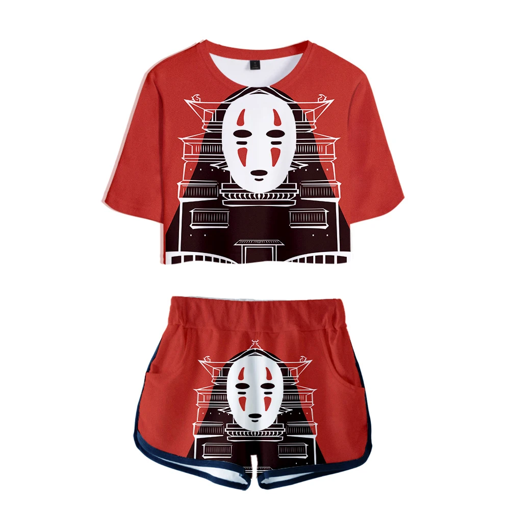 Hot Spirited Away Dew navel t shirt 3D Summer Two Piece Set+Short Pants Sets No face character Print Girl Hip Hop Streetwear
Hot Spirited Away Dew navel t shirt 3D Summer Two Piece Set+Short Pants Sets No face character Print Girl Hip Hop Streetwear