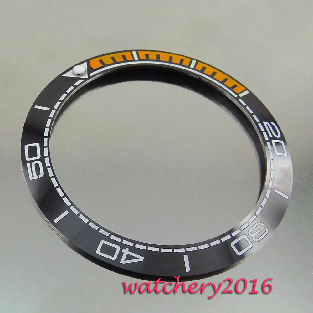 39.9mm new uminous markers black & orange ceramic bezel white numbers insert watch fit automatic movement Men's watch bezel
39.9mm new uminous markers black & orange ceramic bezel white numbers insert watch fit automatic movement Men's watch bezel