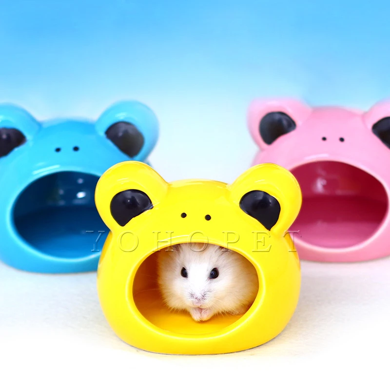 

Guinea Pig Totoro Bed For Hamster Ceramic Sleeping Nest Hamster In A House Toys Small Pet Cute Cute Cartoon Shape Hamster House
