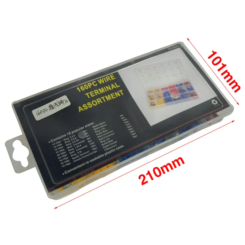 160pcs wiring terminal Closed line Cold pressed terminal O-type connector copper nose wire terminal head Press line cap Kit
160pcs wiring terminal Closed line Cold pressed terminal O-type connector copper nose wire terminal head Press line cap Kit