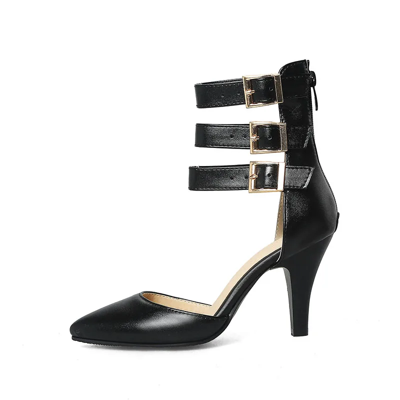 Chainingyee street sexy pointed toe summer sandals belt buckle decoration beading beige red black women's shoes big size
Chainingyee street sexy pointed toe summer sandals belt buckle decoration beading beige red black women's shoes big size