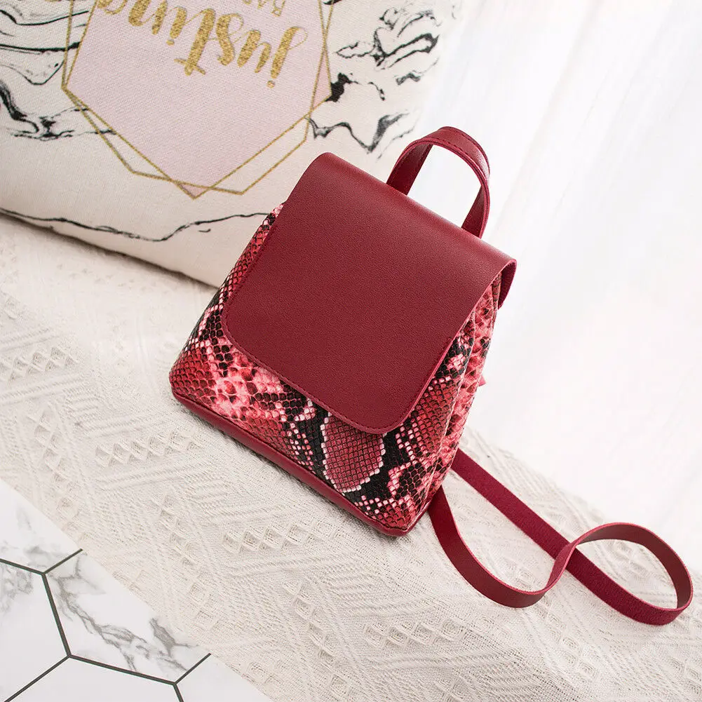 Women Mini Backpack PU Leather Snake Pattern Bag Ladies Shoulder School Students Rucksack Girls Travel Bag
Women Mini Backpack PU Leather Snake Pattern Bag Ladies Shoulder School Students Rucksack Girls Travel Bag