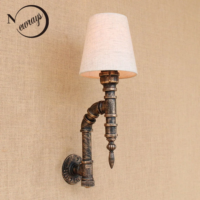 Loft iron Water pipe fabric lampshade wall lamp bedside with switch E27 LED wall lights for bedside living room bar living room
Loft iron Water pipe fabric lampshade wall lamp bedside with switch E27 LED wall lights for bedside living room bar living room