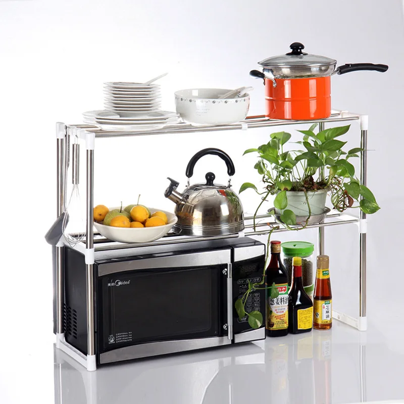 Double-layer Stainless Steel Microwave Oven Shelf Rack Standing Type Adjustable Kitchen Tableware Shelves Home Storage Holders
Double-layer Stainless Steel Microwave Oven Shelf Rack Standing Type Adjustable Kitchen Tableware Shelves Home Storage Holders