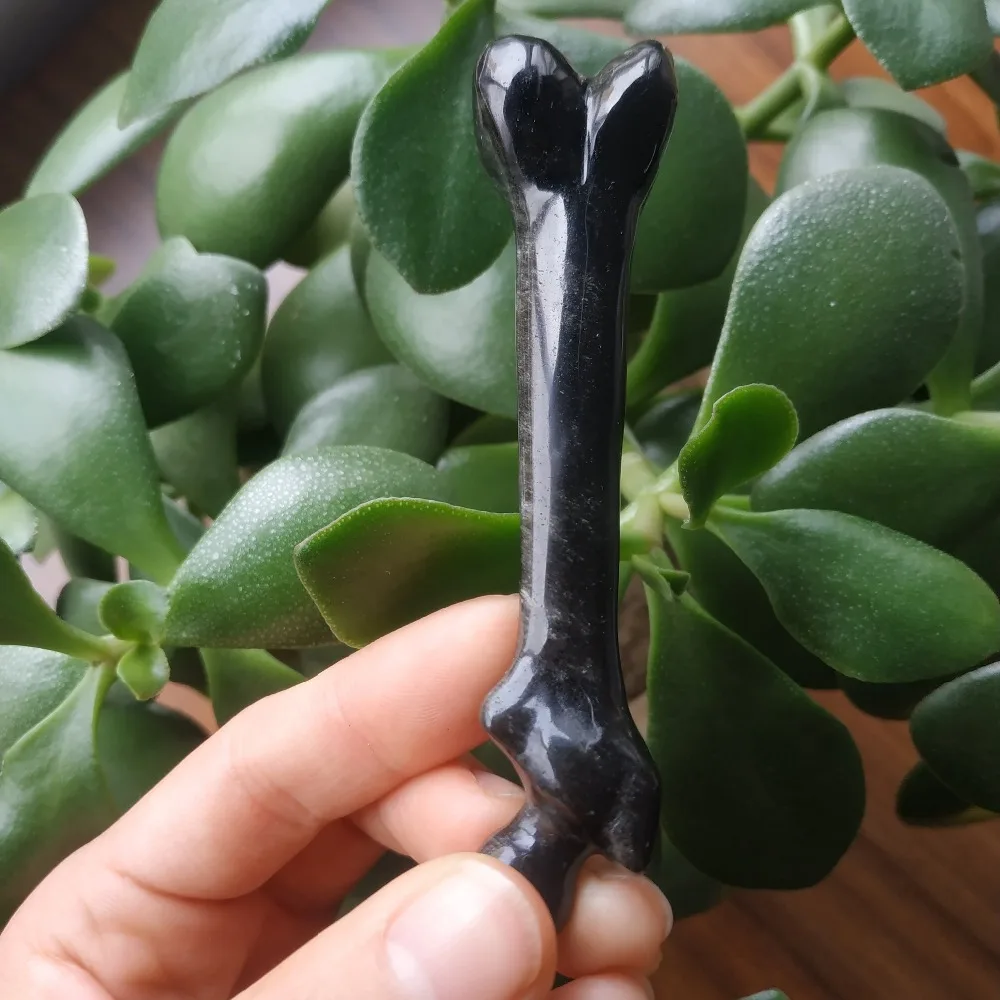 YING LAI Природный кристалл обсидиан Bone Amulet резьба предметы мебели благословение