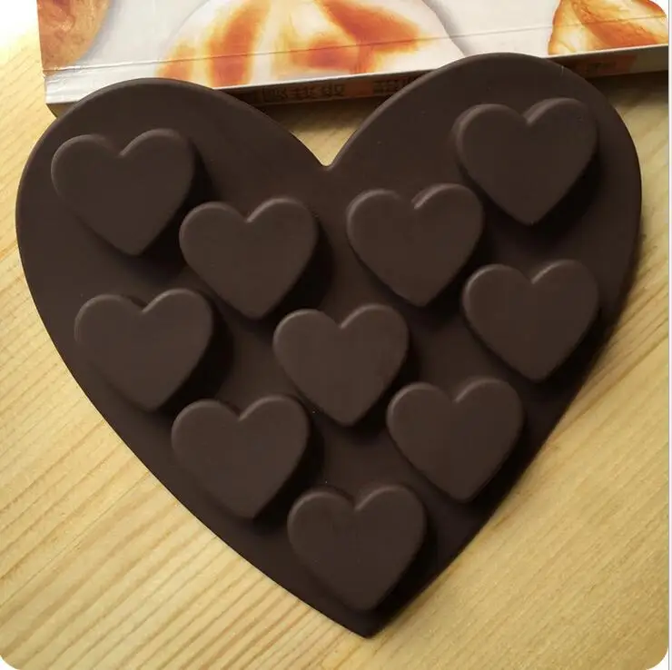 wholesale 500pcs/lot Silicone chocolate mold 10 small heart shaped silicone cake bakeware molds
wholesale 500pcs/lot Silicone chocolate mold 10 small heart shaped silicone cake bakeware molds