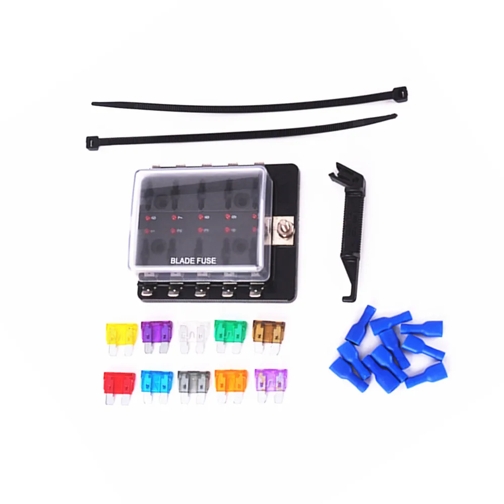 High Temperature Resistance Car 10 Way Fuse Holder With LED Indicator Light /Car Modification Fuse Holder High Qulity
High Temperature Resistance Car 10 Way Fuse Holder With LED Indicator Light /Car Modification Fuse Holder High Qulity