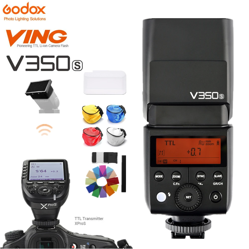 В наличии GODOX Mini V350S TTL HSS 1/8000s GN36 2 4G Беспроводная вспышка XProS триггеры для Sony a7RIII a7RII