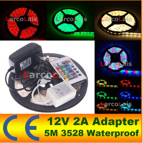 Free shipping 5M RGB Waterproof led strip 3528 SMD DC12V 5M 300led + 24Key RGB led controller + 24W power adapter
Free shipping 5M RGB Waterproof led strip 3528 SMD DC12V 5M 300led + 24Key RGB led controller + 24W power adapter